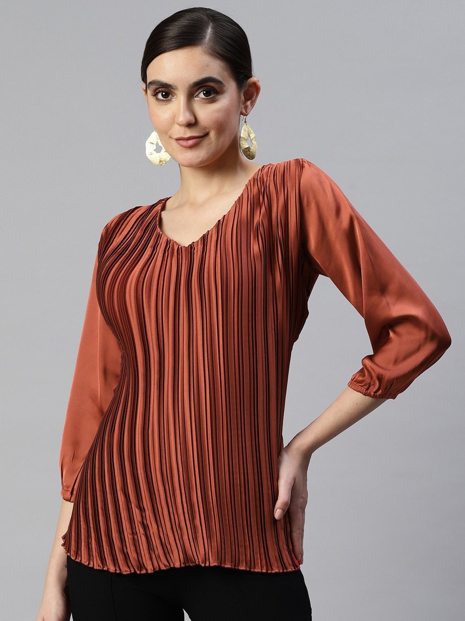 Melon by PlusS Rust Regular Fit Top
