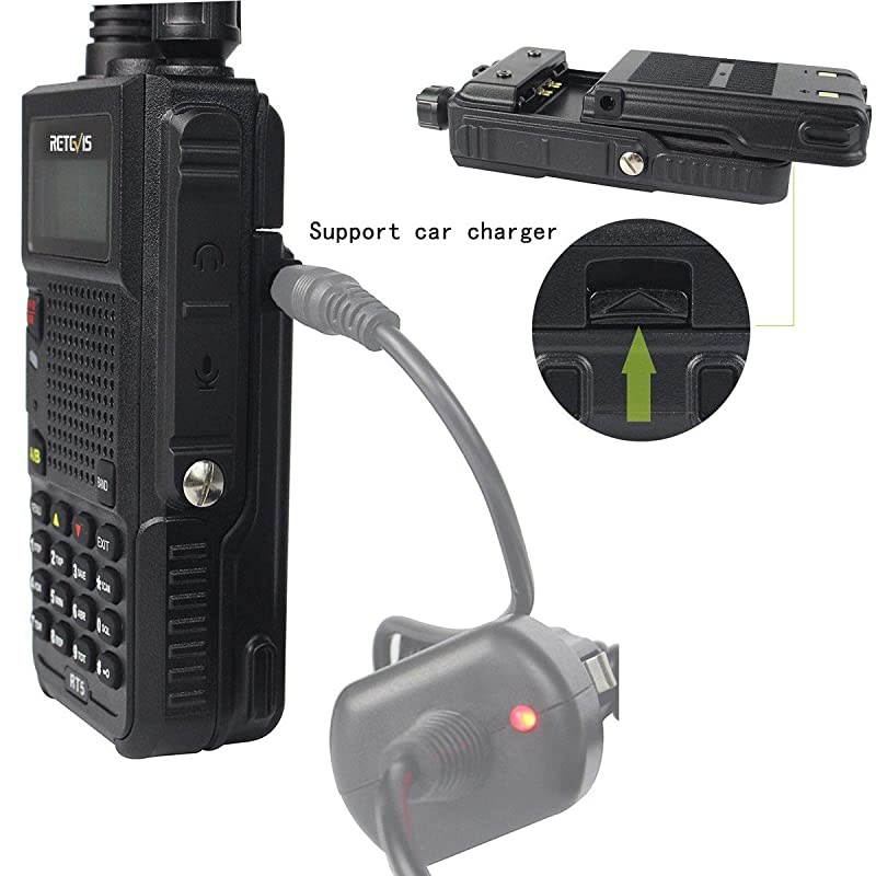 RT5 Two Way Radio Long Range VHFUHF Dual Band Handheld Ham Radio 128CH VOX FM Walkie Talkie1 Pack
