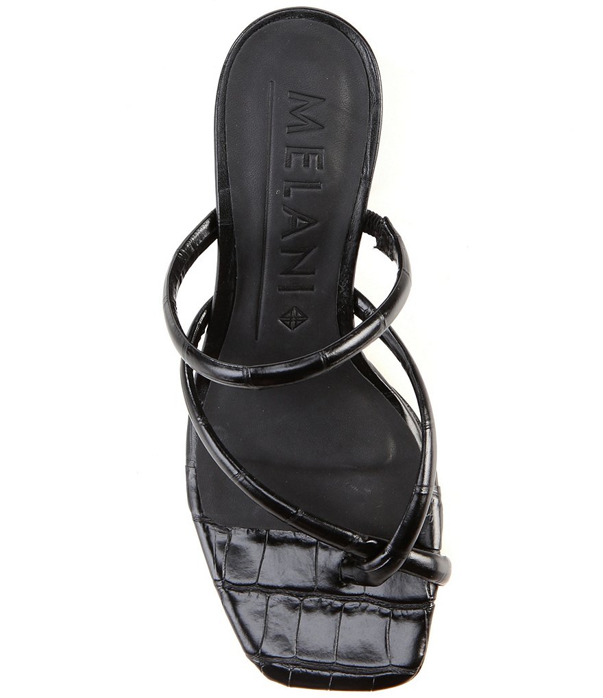 Antonio Melani Rexxza Croco Printed Leather Dress Mules