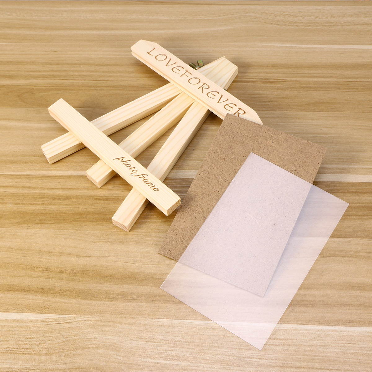 DIY Creative Wooden Single Picture Photo Frame Tabletop Photo Wood Photo Frame with Stand for Home Decor Horizontal Version for 13 x 9CM Picture