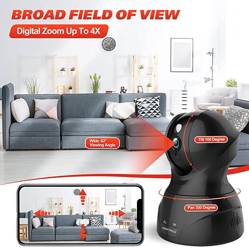 Cameras Pet Cameras for Homes KMATRON 4MP HD WiFi Dog Camera Night Vision PanTiltZoom Motion Detection with 2 Way Audio Cloud Service Available