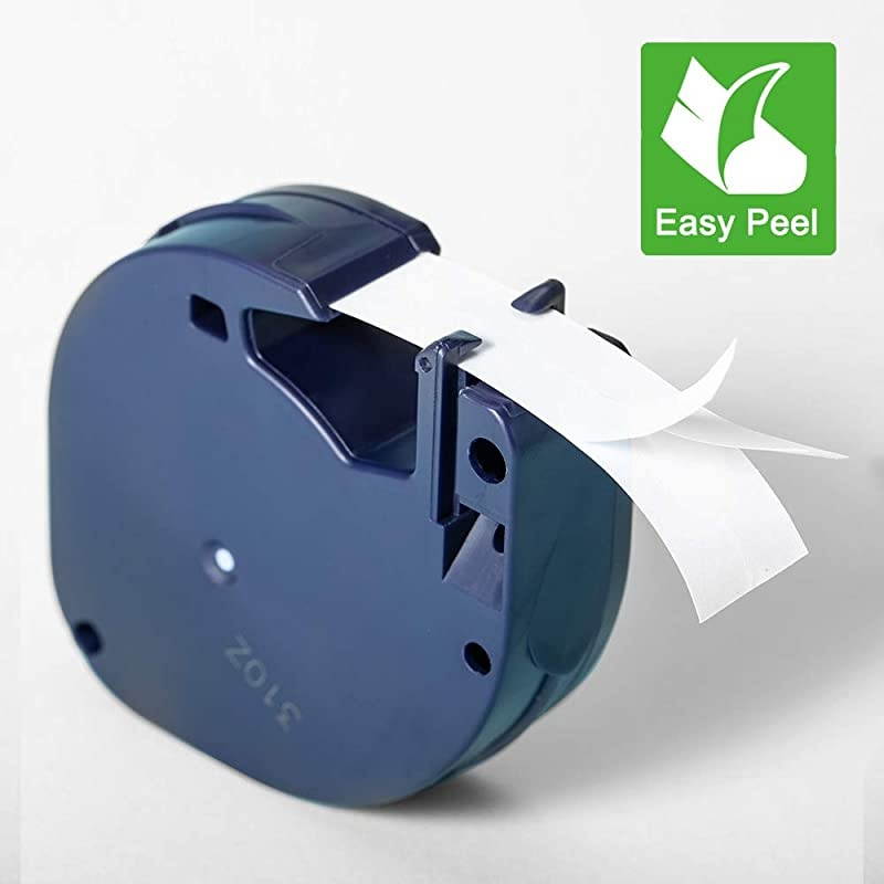 Compatible Label Tape Replacement for DYMO LetraTag Refills 91330 10697 Paper LT Label Tape Work for DYMO LetraTag LT-100H LT-100T QX50 Label Maker, Black on White, 1/2 Inch x 13 Feet, 5-Pack