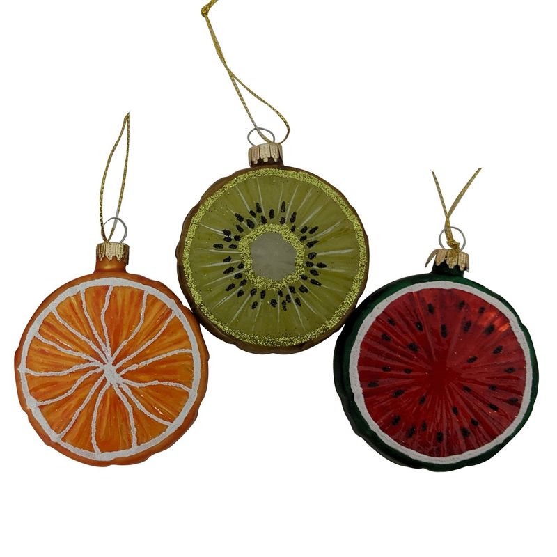 Christmas by Krebs 3" Vibrantly Colored Fruit Disc Figurine Christmas Ornament