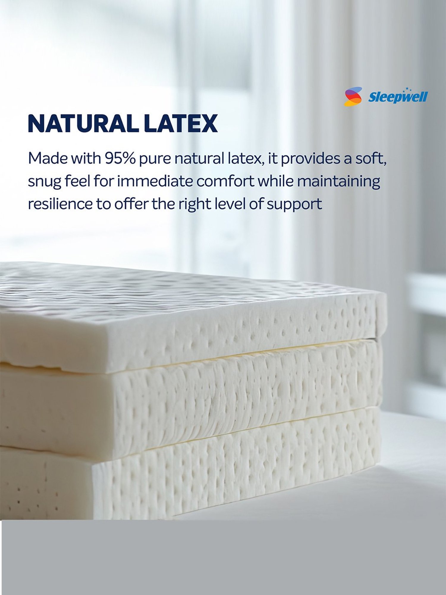 Sleepwell Dual PRO Grey Natural Latex Reversible Triple Layered Anti Sag Single Size Mattress