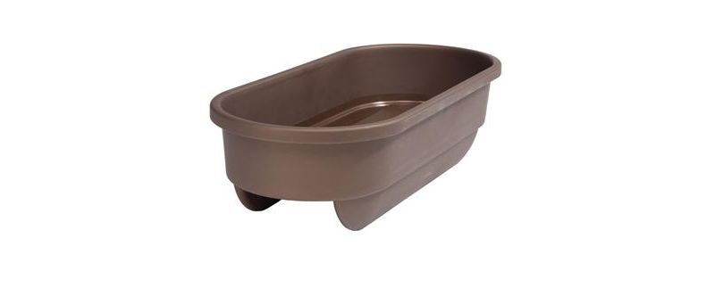 HC Companies heavy duty 24-Inch Width Deck Rail Box Planter, White w/ plugs