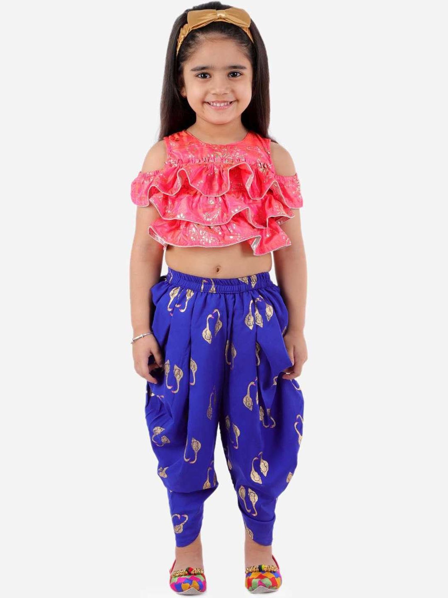 TWISHA Kids Pink & Blue Printed Top Set