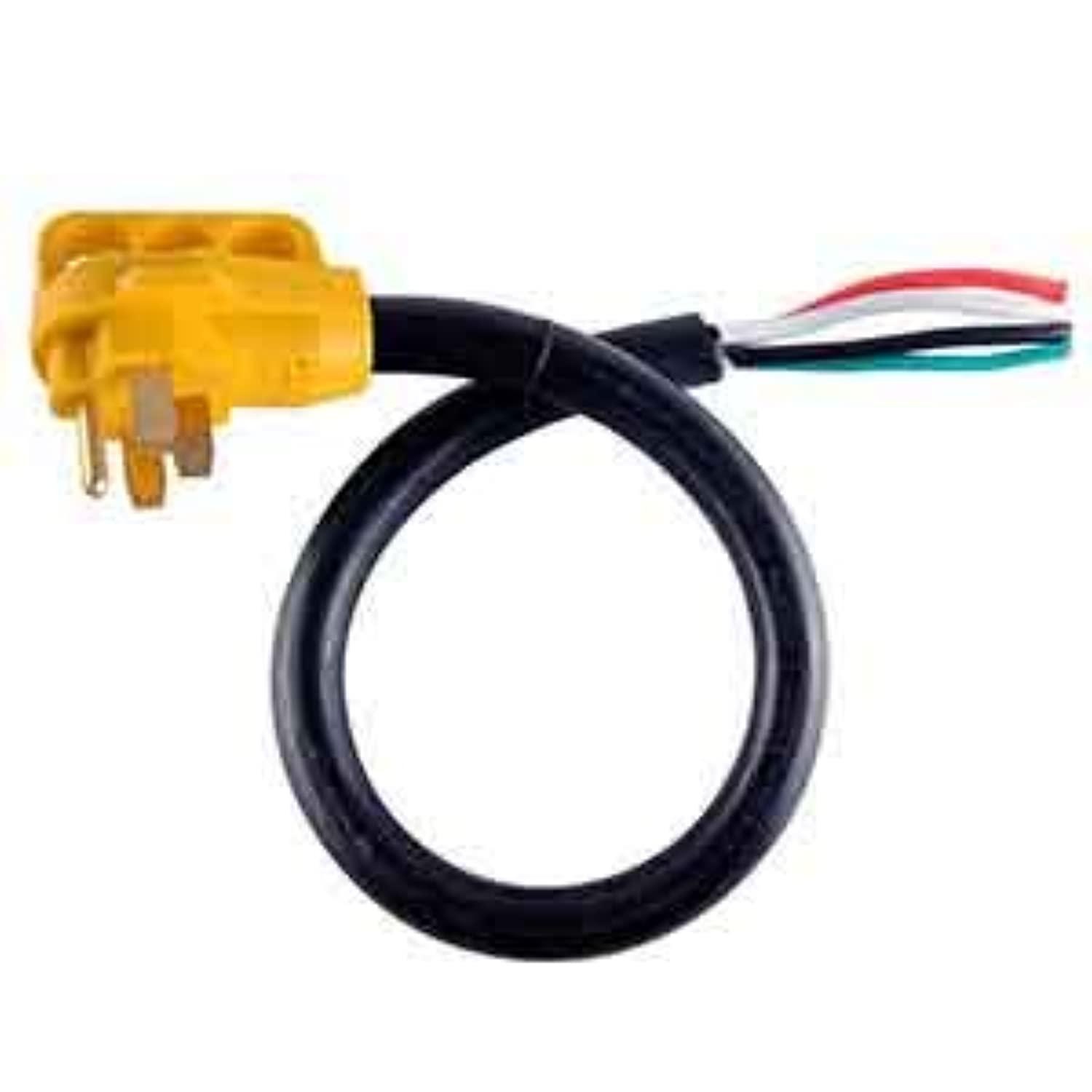 superior electric rva1529 25 ft. 50 amp 6/3 + 8/1 -gauge nema 14-50p rv cord w/6" loose end plug & handle