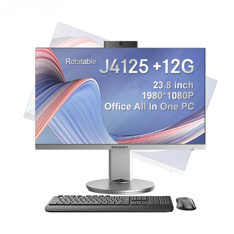 IPASON - All In One PC - A3 Pro - 23.8" - INTEL J4125 - 12GB DDR4 - 256GB SSD - WiFi - Bluetooth- Spin - Windows 10 Home - All-in-One