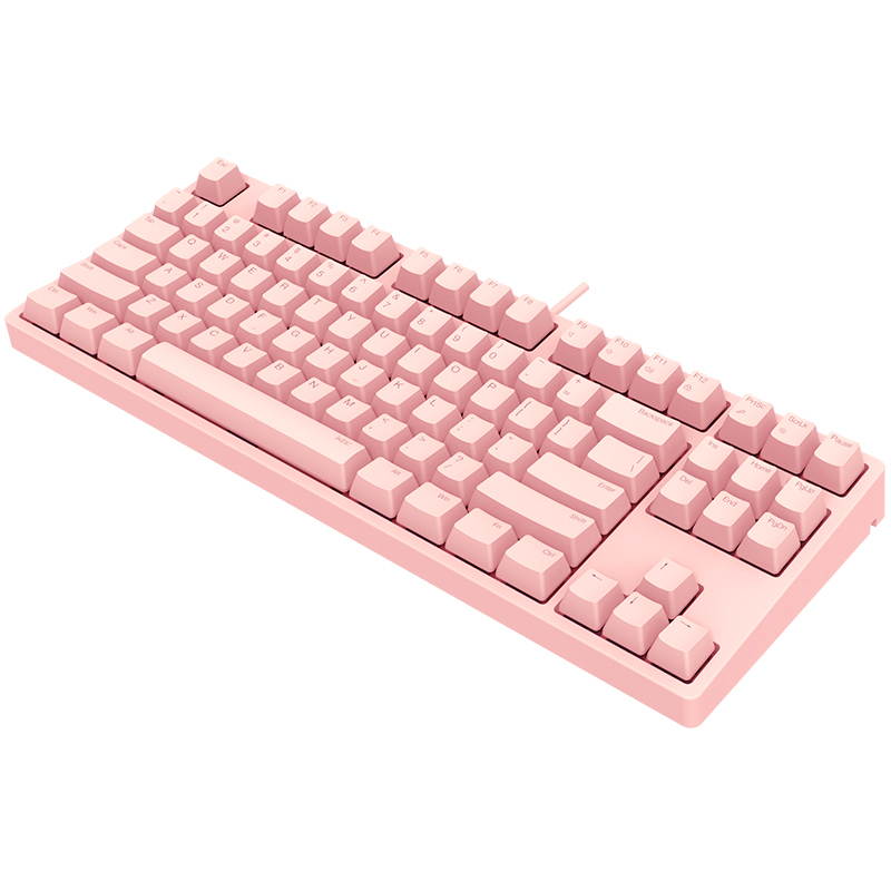 iKBC C200  87 Keys TKL Mechanical Keyboard with Cherry MX Red Switch, Pink PBT Double Shot Keycap, N-Key Rollover and 6 Anti-ghosting Keys( No Light Version)