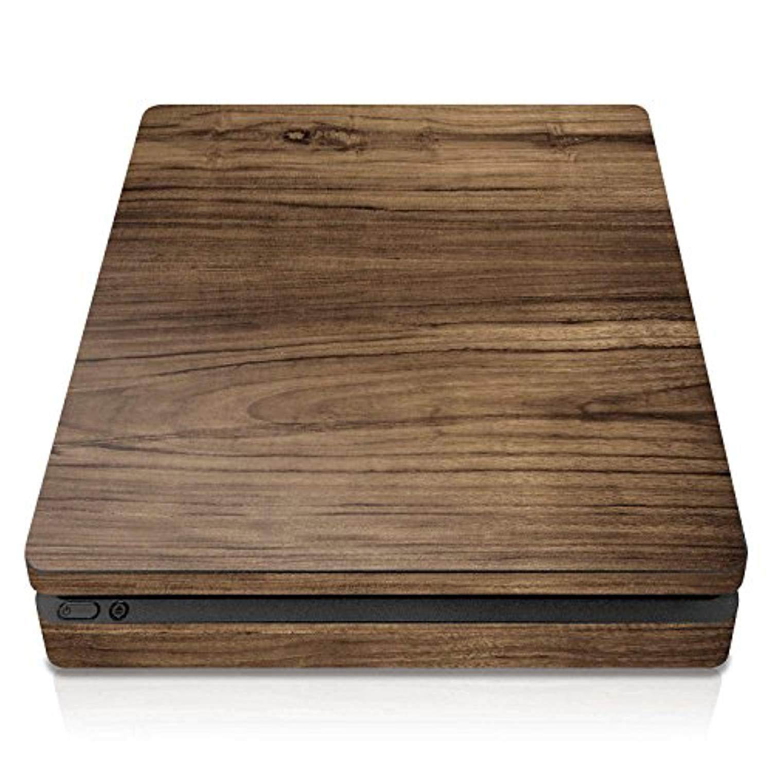 controller gear ps4 slim console skin  wood grain horizontal  playstation 4