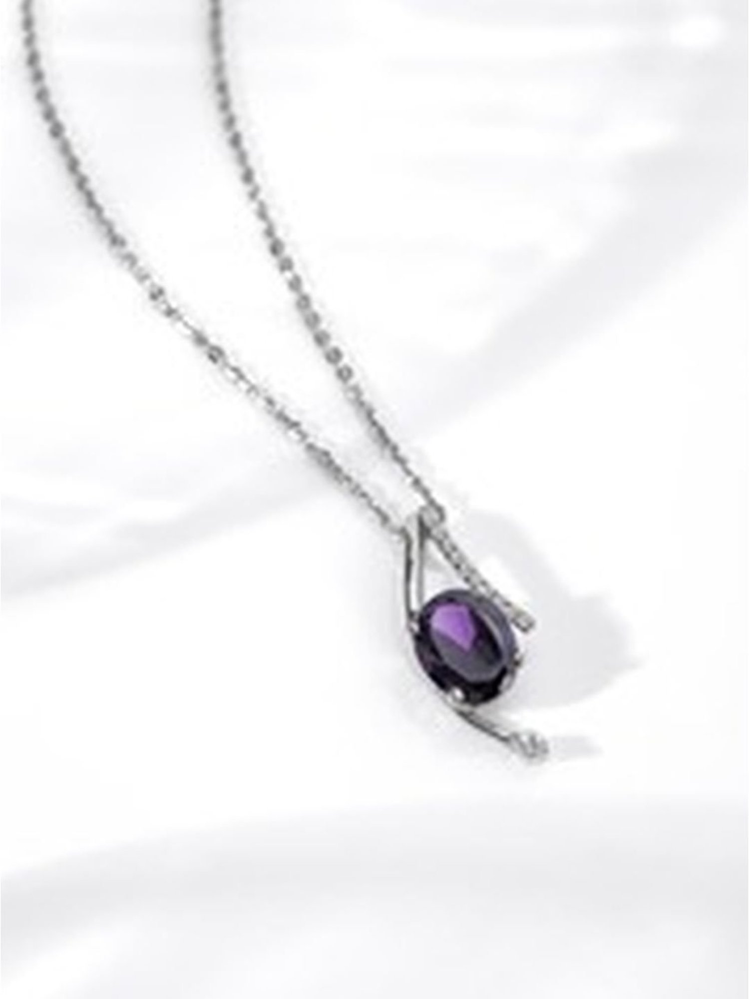 March by FableStreet 92.5 Sterling Silver Statement Amethyst Pendant for Women