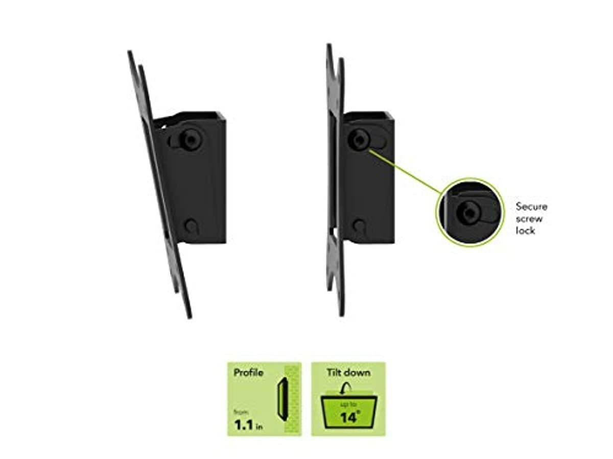 AVF EL101B-A Adjustable Tilting Low Profile TV Mount for 12-Inch to 25-Inch TV or Monitor, Black