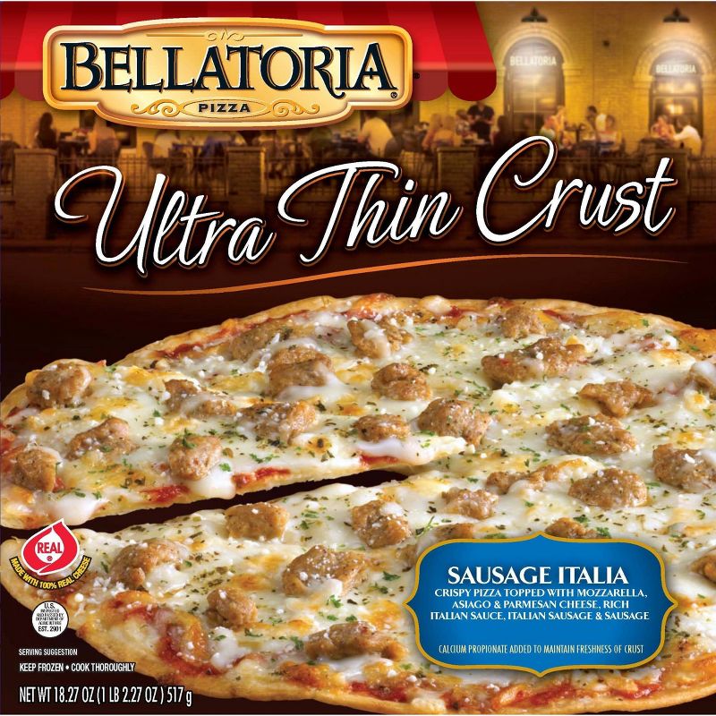 Bellatoria Ultra Thin Crust Italian Sausage Frozen Pizza - 18.27oz