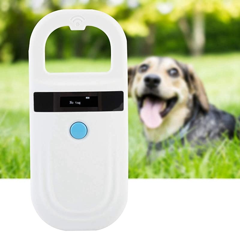 Reader RFID 134.2Khz, Pet ID Scanner with 0.91 Inch High Brightness OLED Display 128 Pieces of Tag Information Storage for Animal Tracking