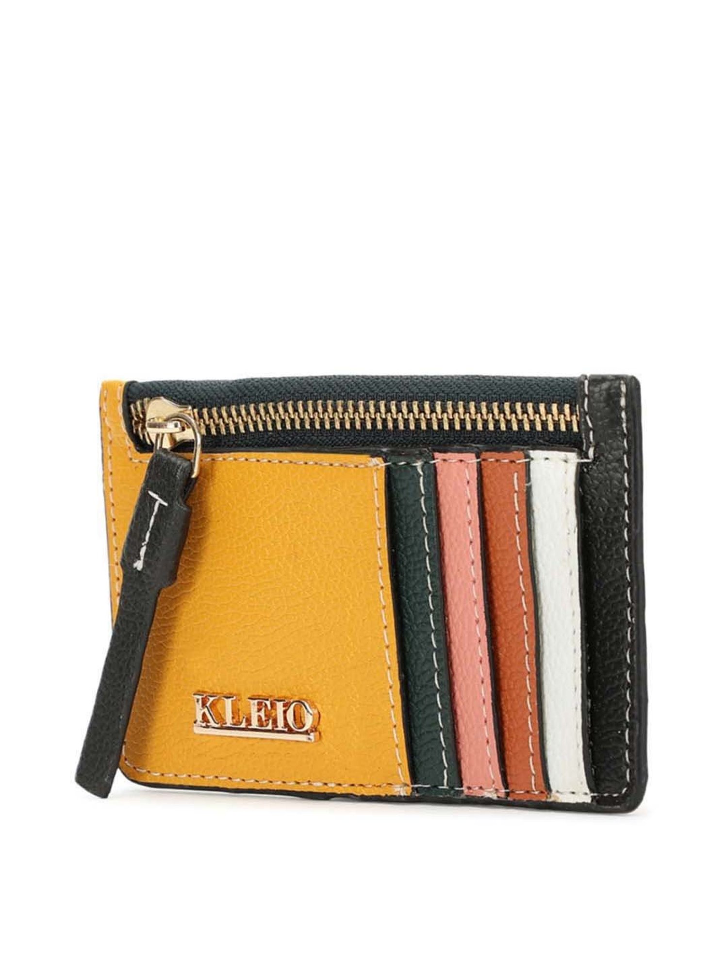 KLEIO Mustard Solid Card Holder