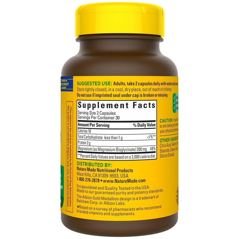 Nature Made High Absorption Magnesium Glycinate Capsules - 60ct