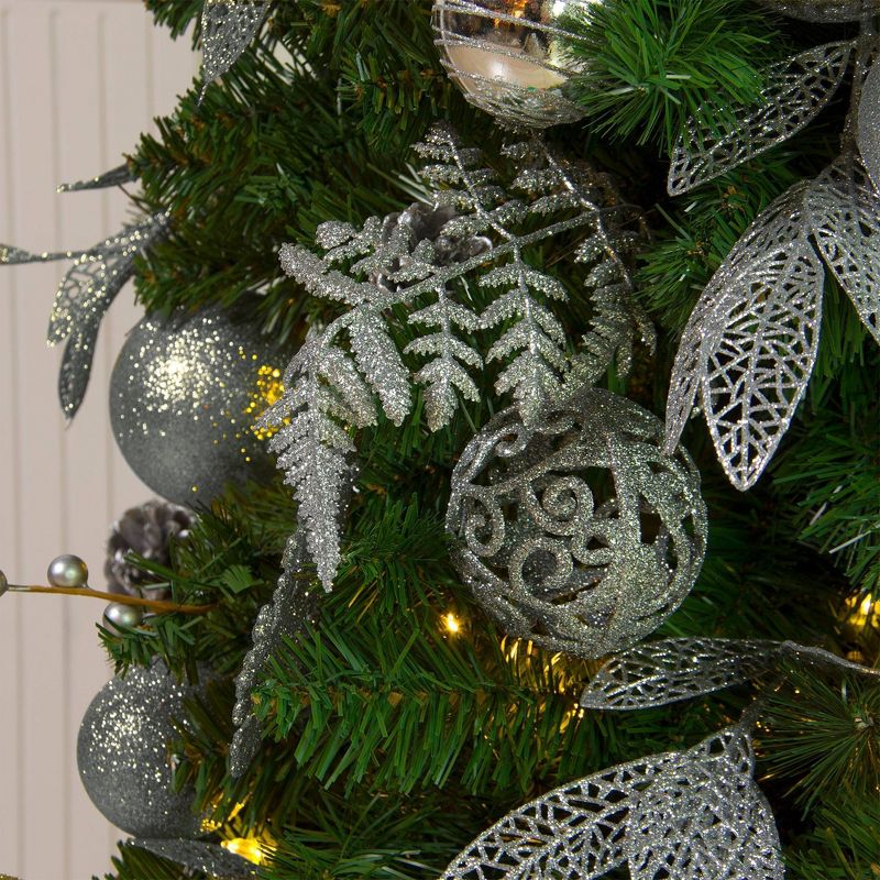 5.5ft Easy Treezy Pre-Lit LED Shimmering Frost Pre-Decorated & Easy Setup Artificial Christmas Tree