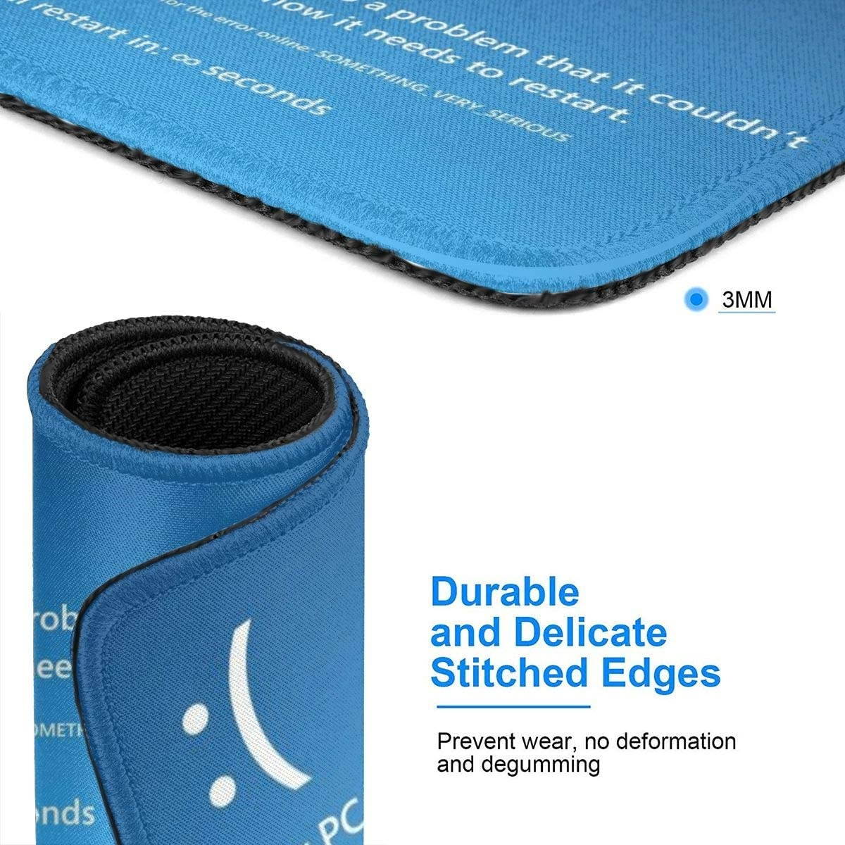 ZhiZhend Cute Gaming Mouse Pad,Anti Slip Rubber Rectangle Mousepads,Professional Customize Funny Design Mouse Pads for Laptop Computers,Mouse Mat Your PC Ran Into A Problem