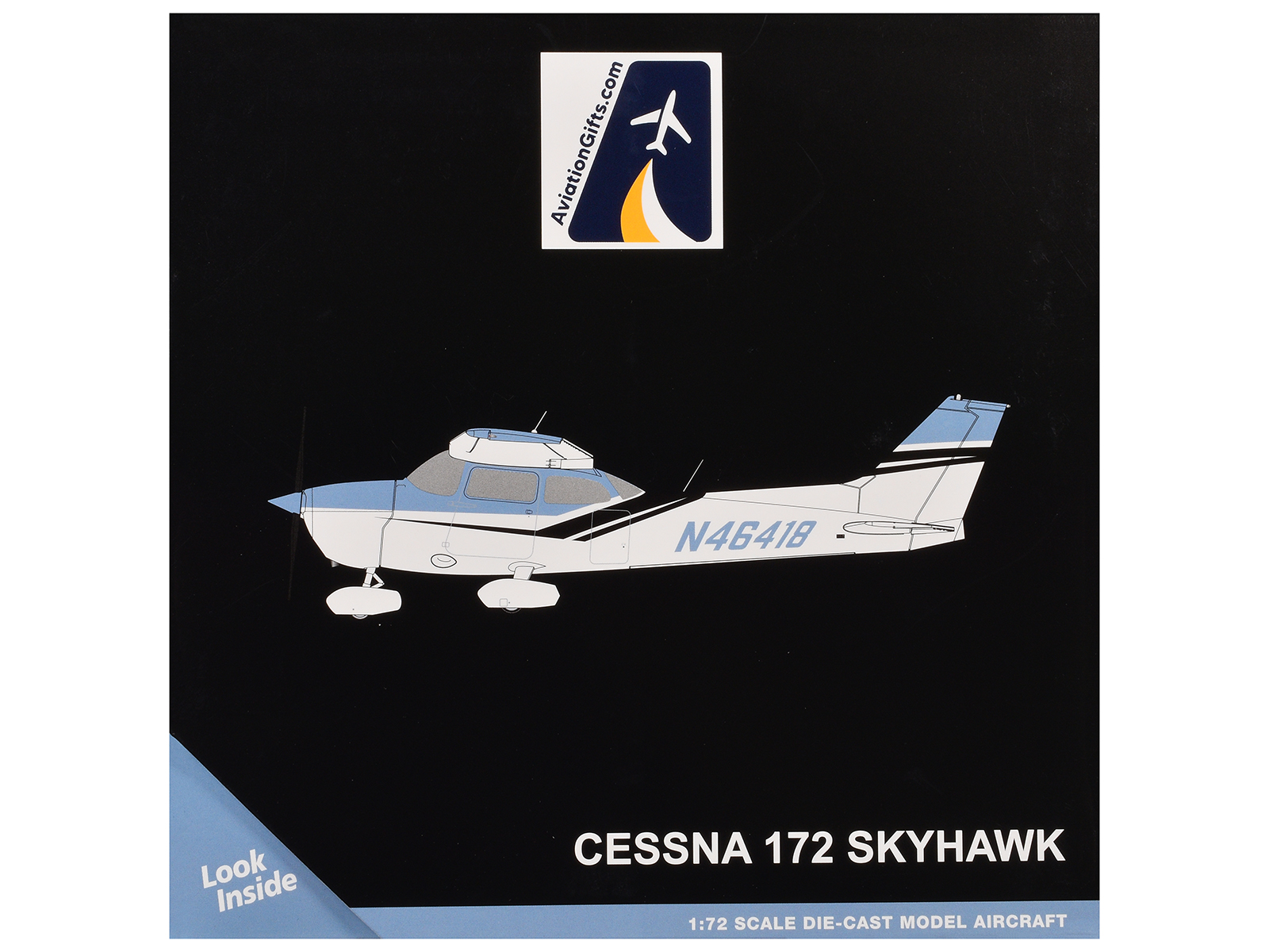Cessna 172 Skyhawk Aircraft "N46418" Light Blue and White "Gemini General Aviation" Series 1/72 Diecast Model Airplane by GeminiJets