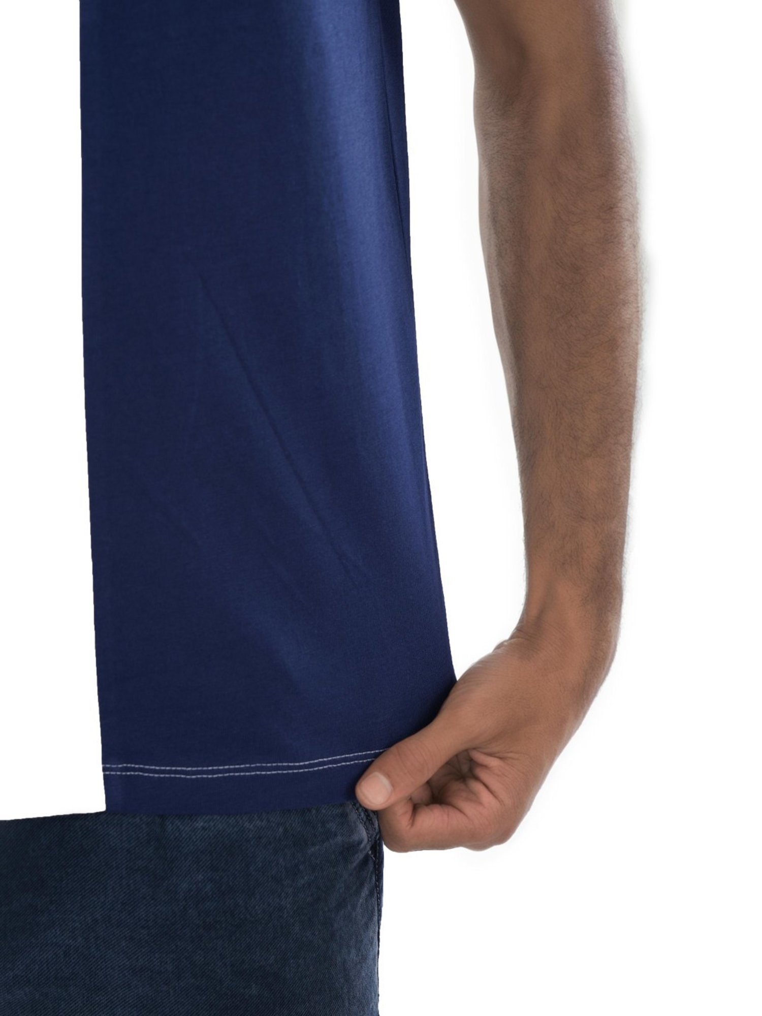 Celio* Navy Straight Fit Colour Block T-Shirt
