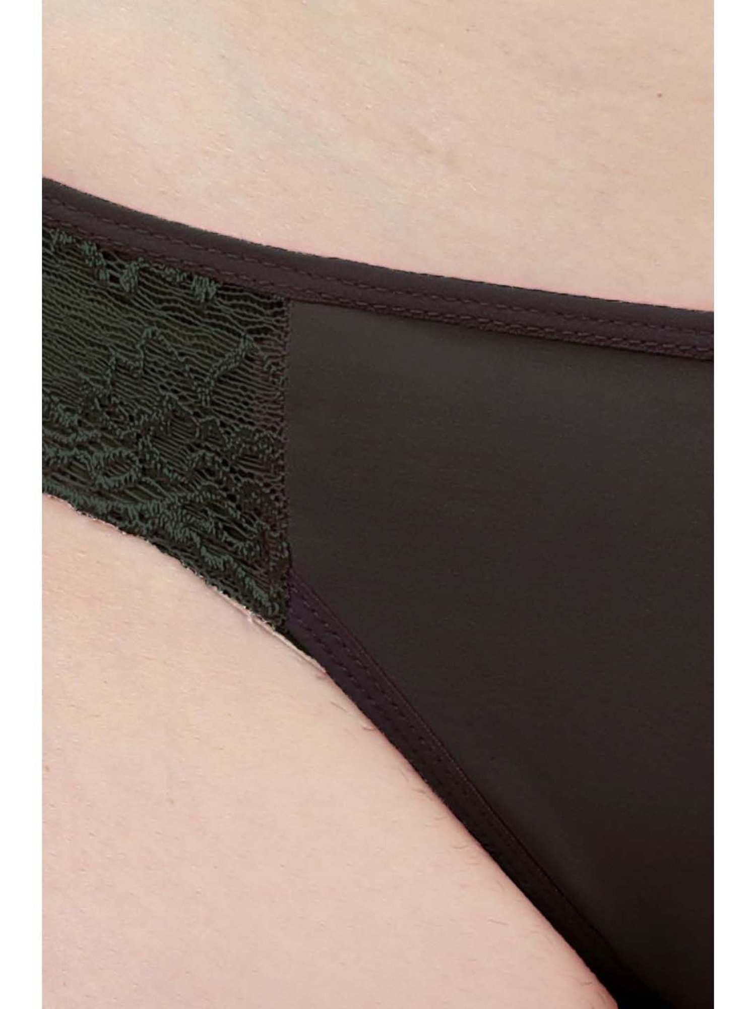 N-Gal Black & Red Lace Work Bikini Panties - Pack Of 2