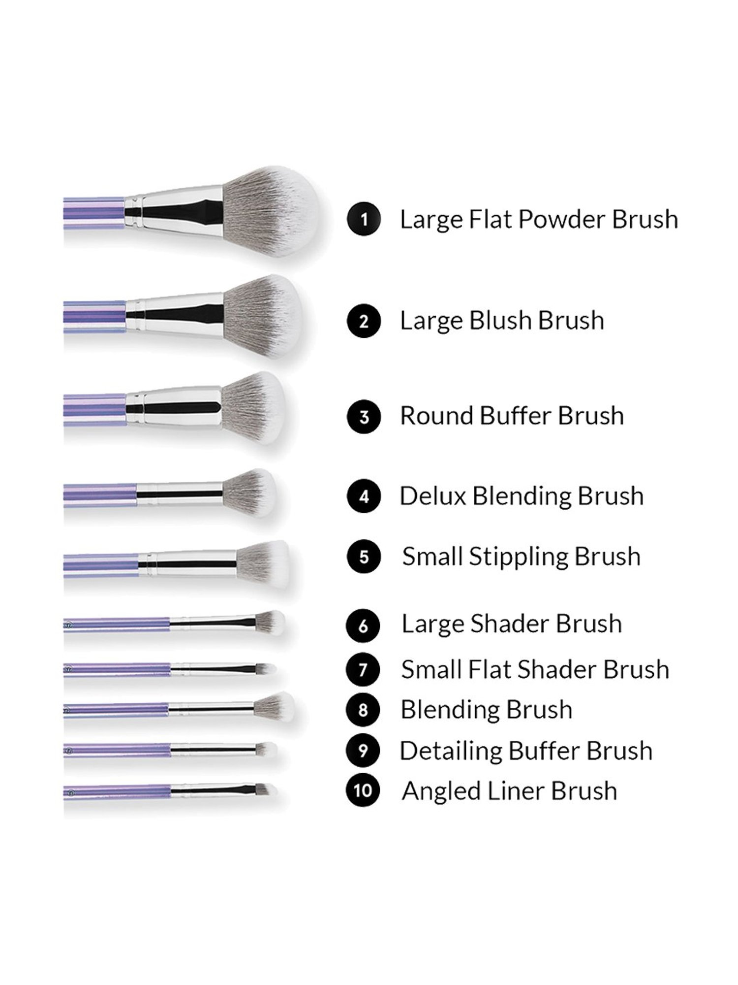 BH Cosmetics Hello Holo Brush Set with Bag
