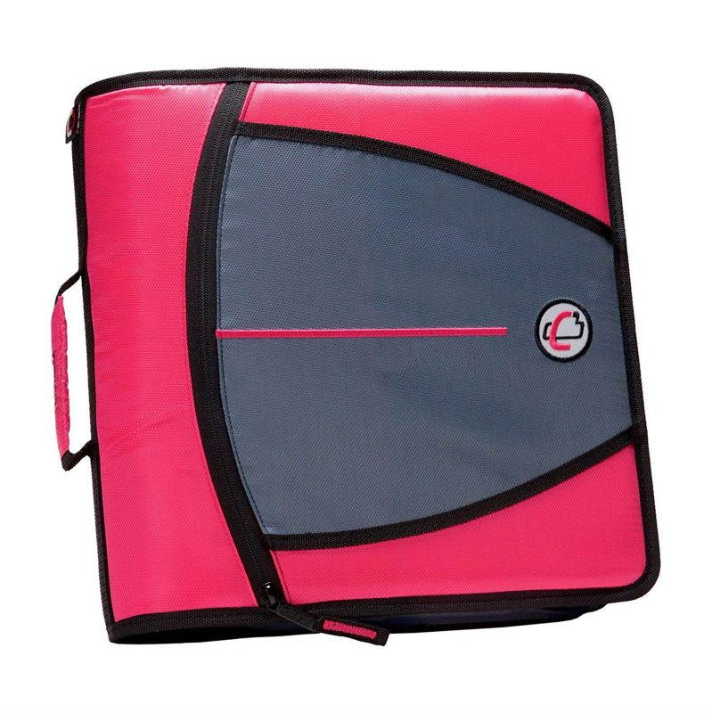 Case-it Mighty Zip Tab 3-Inch Zipper Binder, Neon Pink (D-146-NEOPNK)