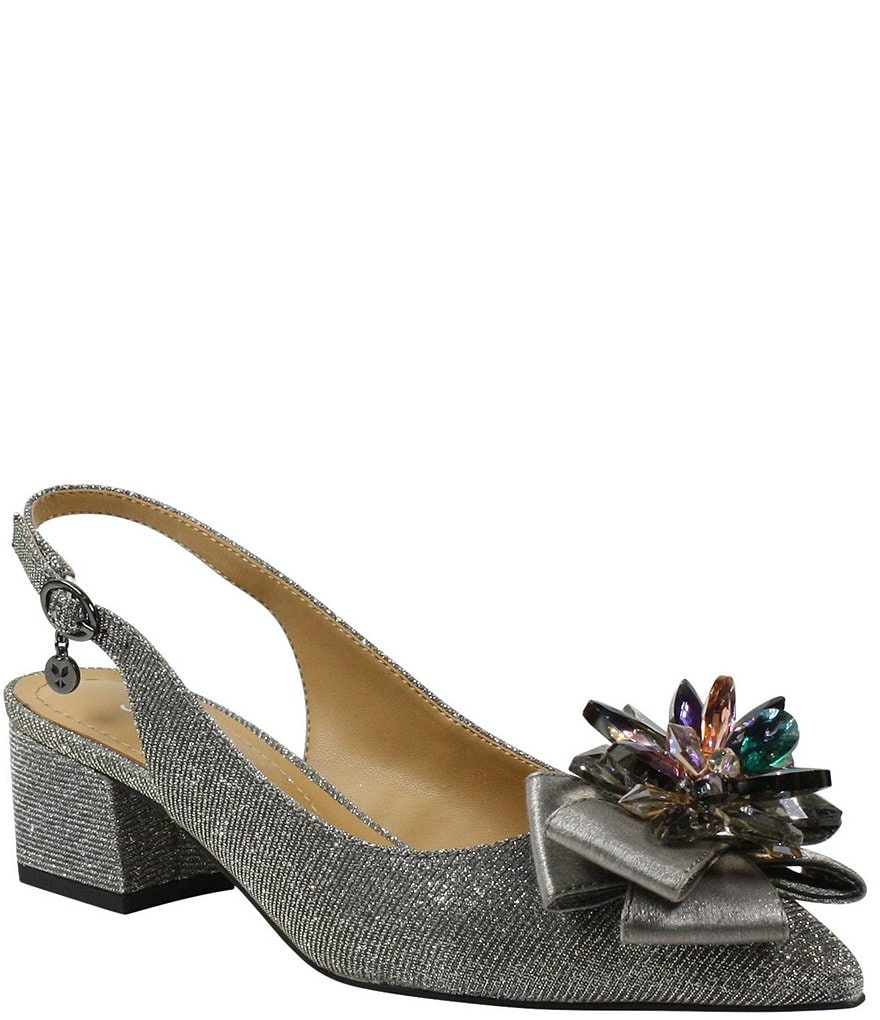 Trotters Kari Pearlized Leather Block-Heel Pumps