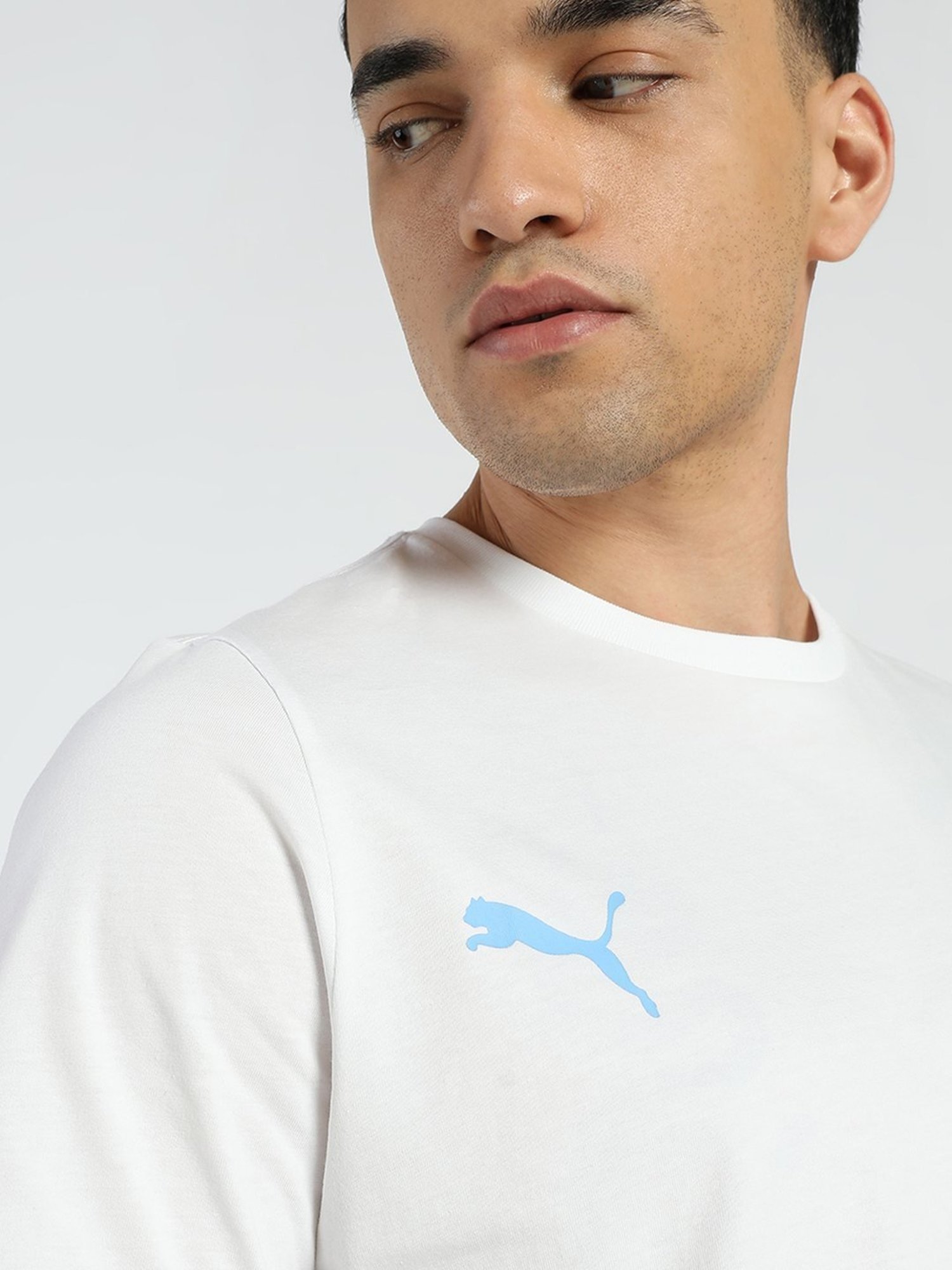 Puma Manchester City FC White Cotton Regular Fit Sports T-Shirt