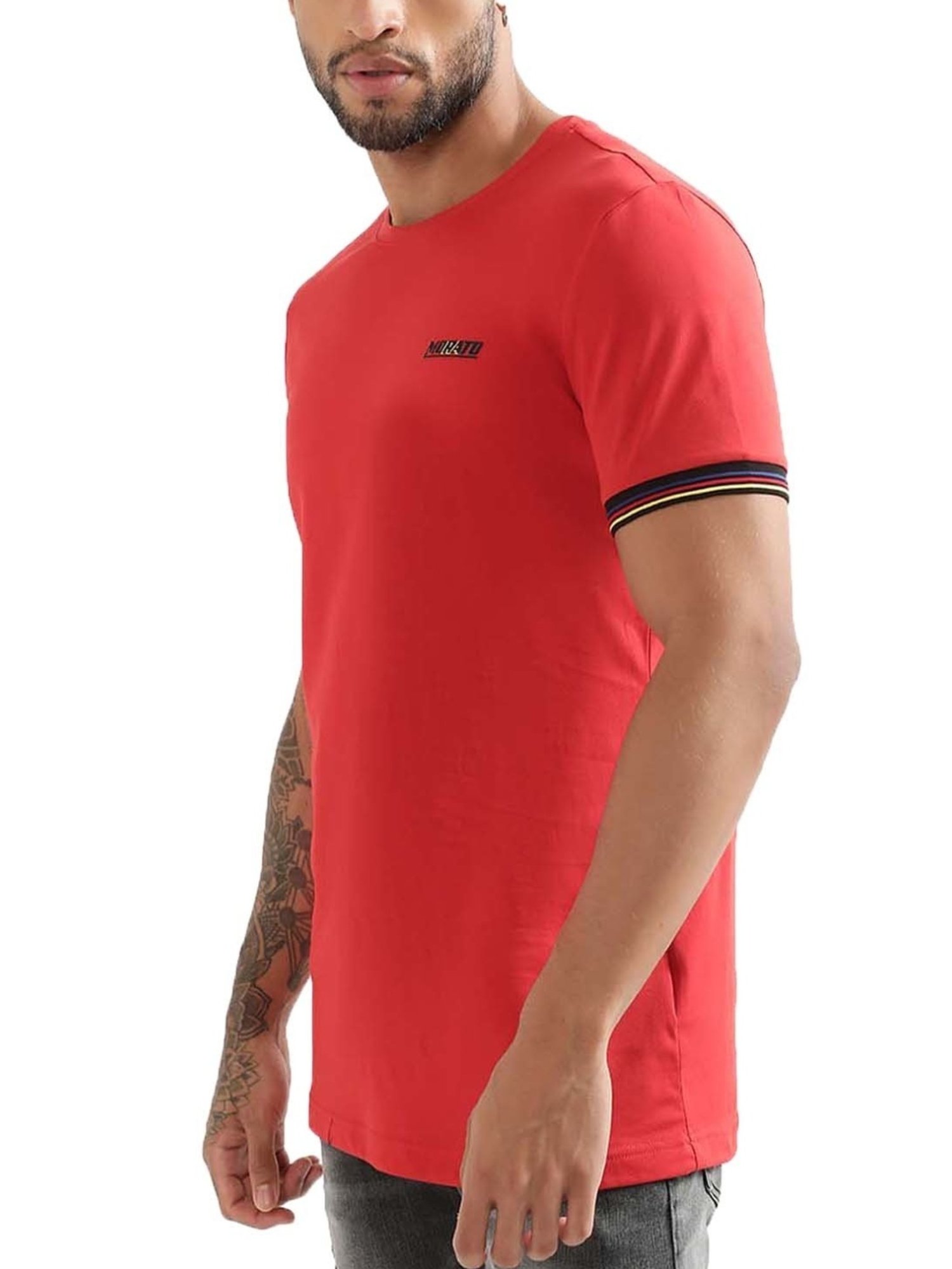 Antony Morato Red Cotton Slim Fit T-Shirt