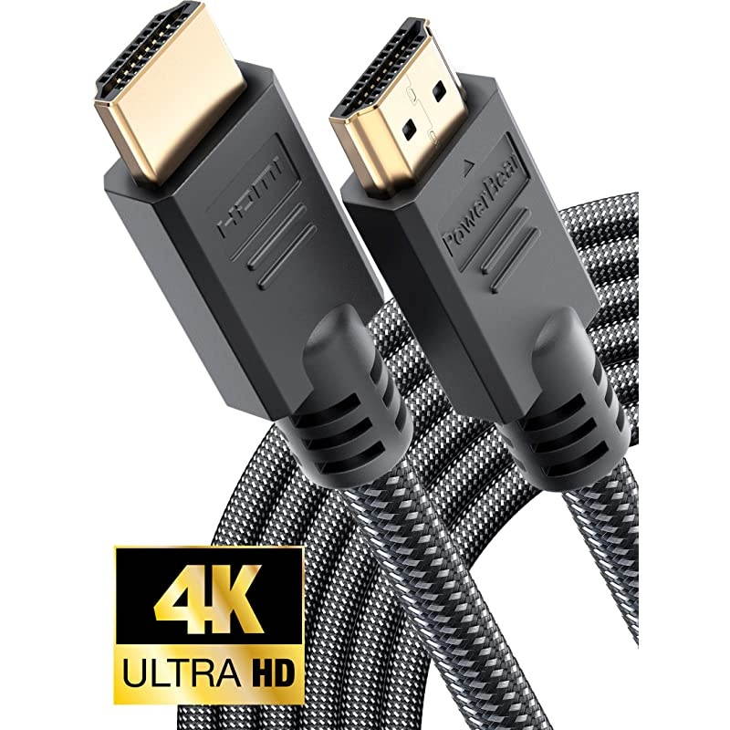 4K HDMI Cable 25 ft | High Speed, Braided Nylon & Gold Connectors, 4K @ 60Hz, Ultra HD, 2K, 1080P & ARC Compatible | for Laptop, Monitor, PS5, PS4, Xbox One, Fire TV, Apple TV & More