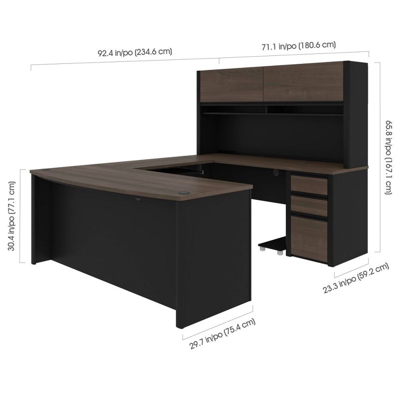 Connexion U Shaped Workstation Antigua/Black - Bestar