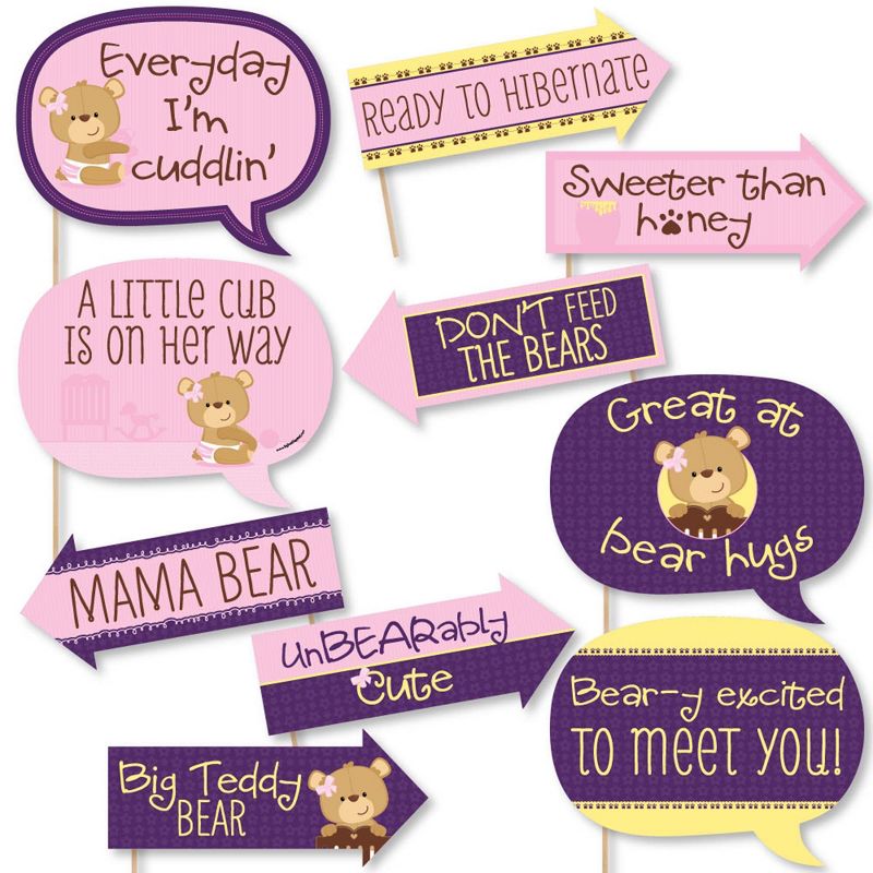 Big Dot of Happiness Hello Little One - Pink and Gold - Table Decorations - Girl Baby Shower Fold and Flare Centerpieces - 10 Count