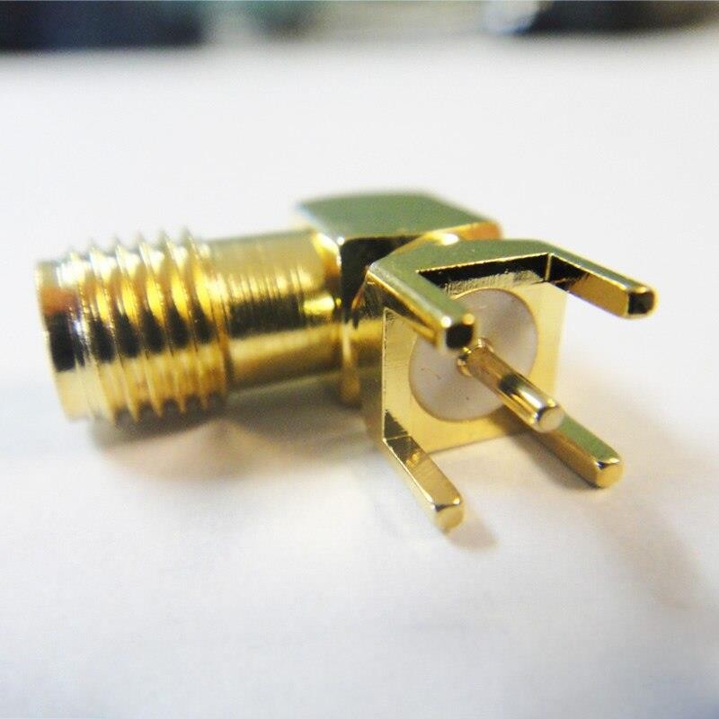 RF connector Edge PCB mount SMA female jack right angle goldplated coaxial adapter