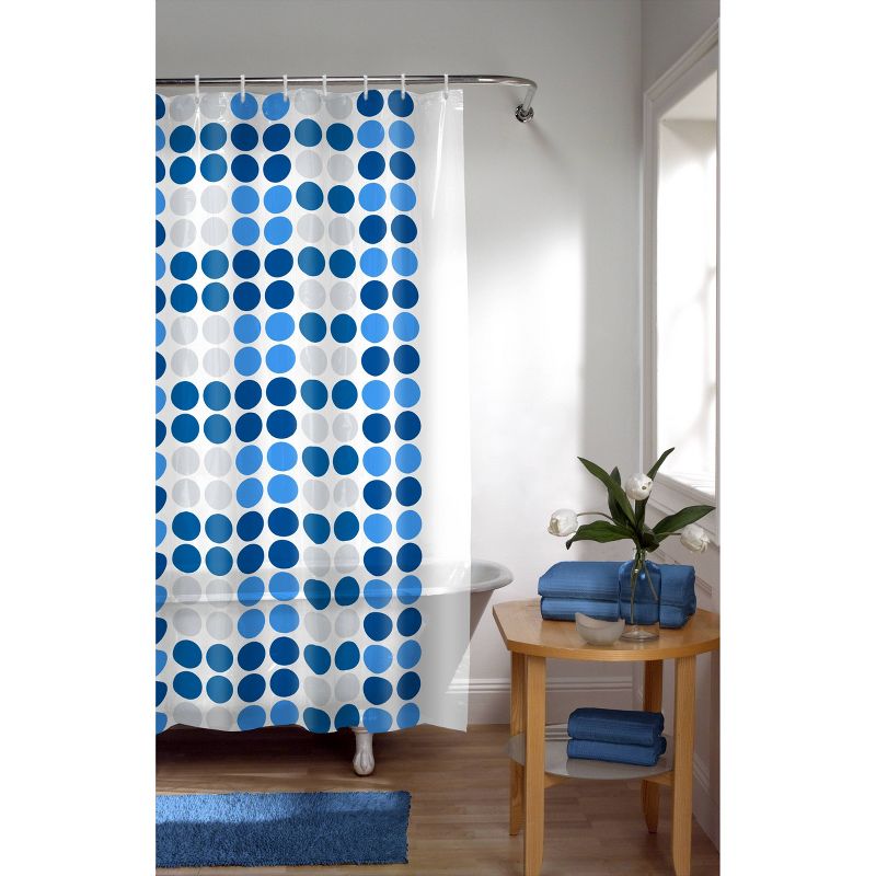 13pc Trina Dot PEVA Shower Curtain and Rings Set - Zenna Home