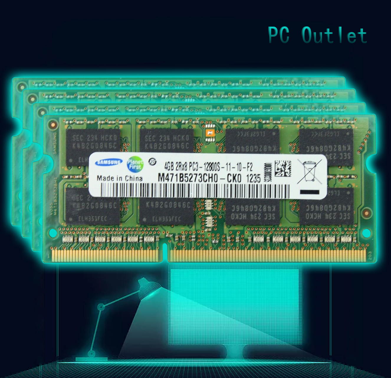 Samsung 16GB(4X4GB) 2RX8 PC3 12800S DDR3 1600MHz Ram SODIMM Notebook/Laptop Memory M471B5273CH0-CK0