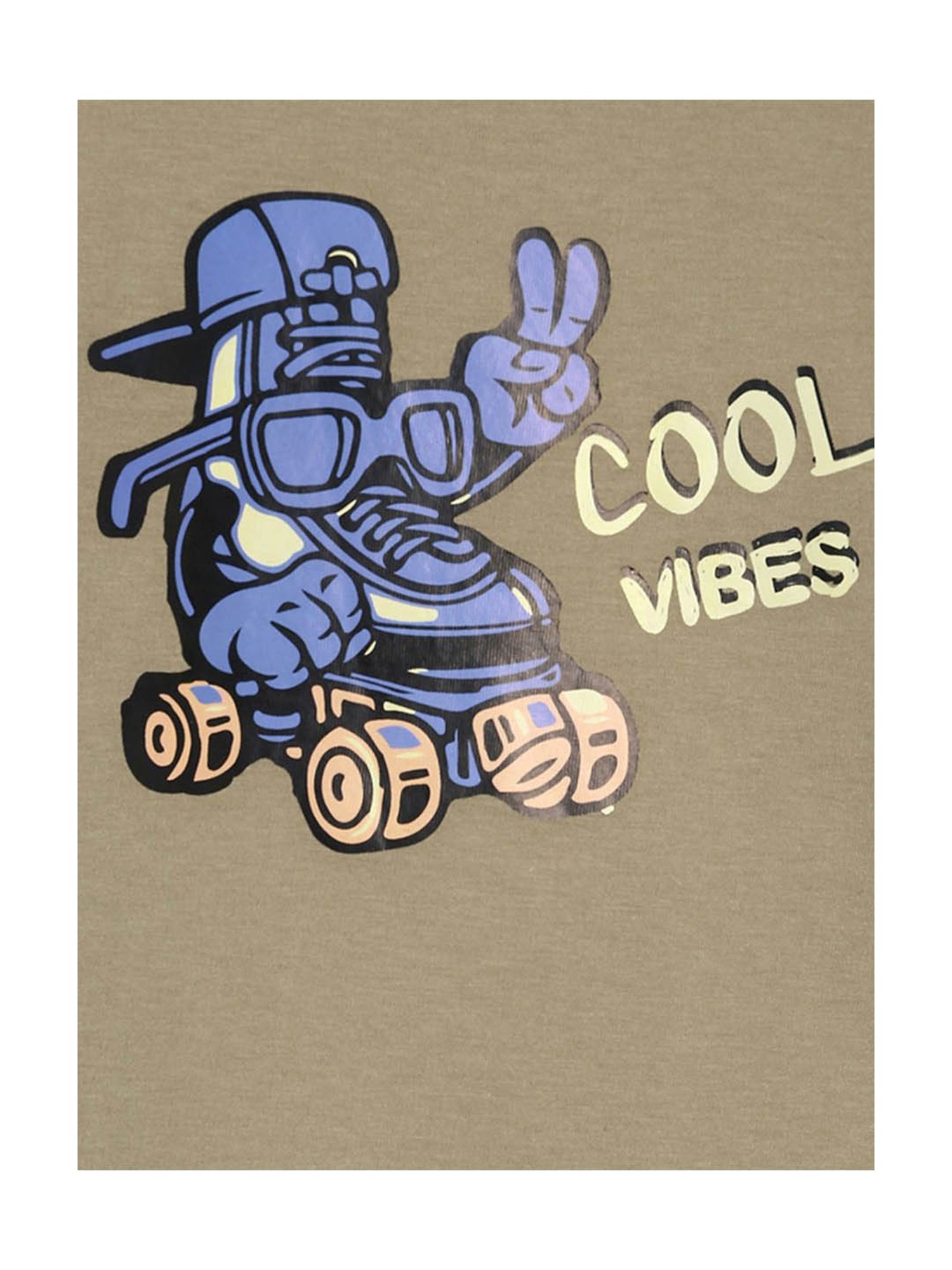 MINIKLUB Boys Khaki Printed T-Shirt