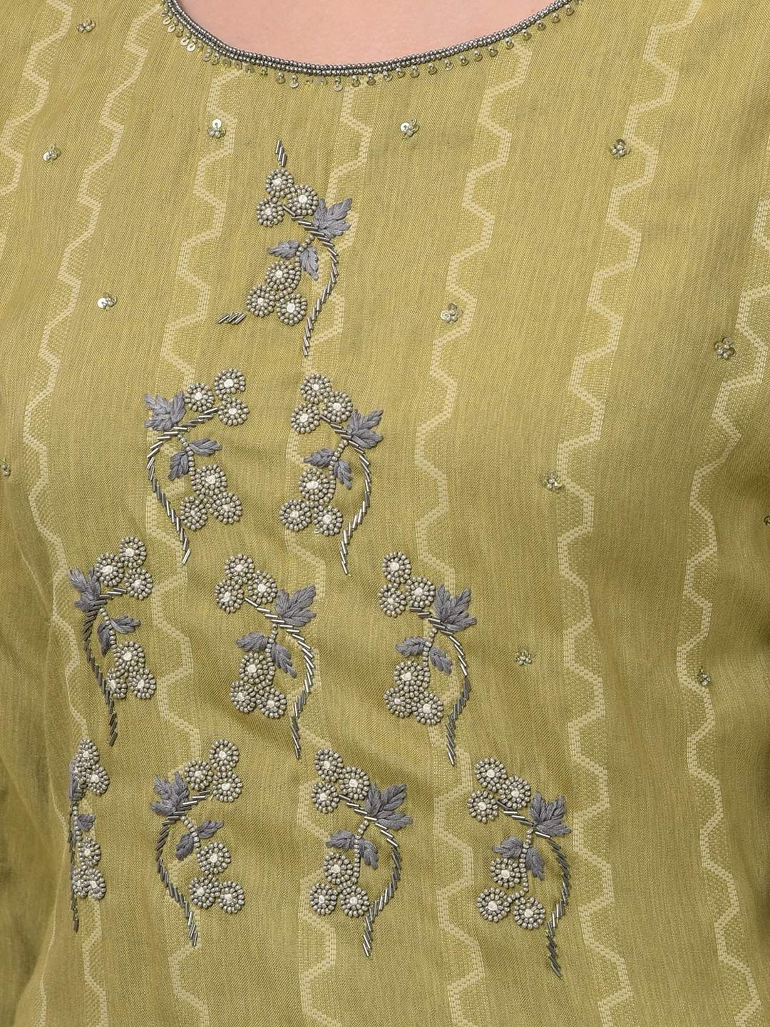 Dollar Missy Green Embroidered Straight Kurta