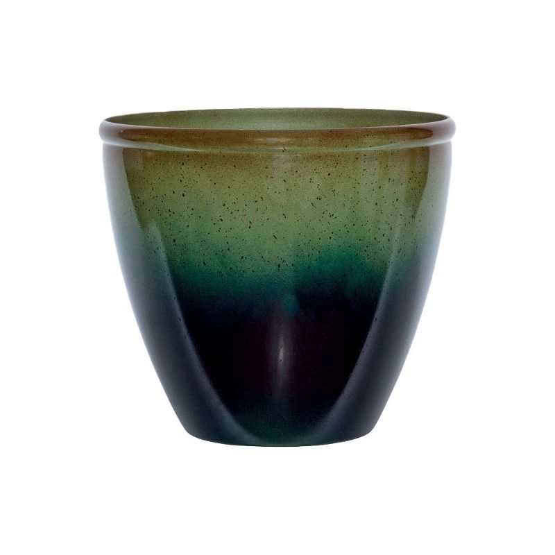 The HC Companies Cascade 13 Inch Round 23 Inch Tall Self Watering Indoor/Outdoor Flower Planter Pot with Soil Saver Liner and Drain Plug, Glossy White