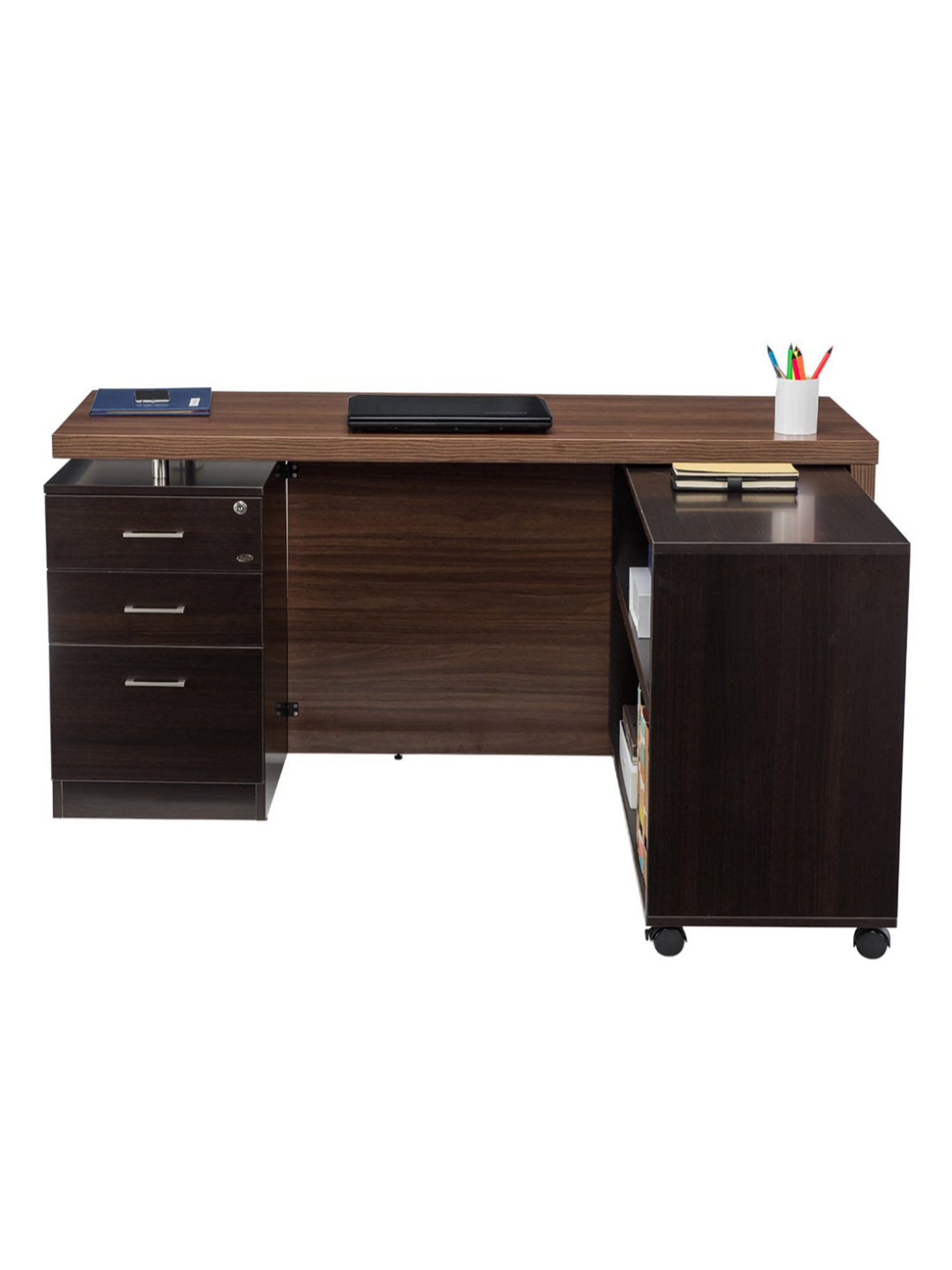 Durian Clint Classic Walnut Brown Engineered Wood Managerial Desk