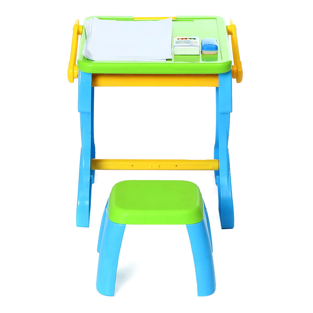 Folding Magnetic Drawing Black Board Chalkboard 2-in-1 Easel Chalk Drawing Pad Blackboard for Children Kids Boys Girls