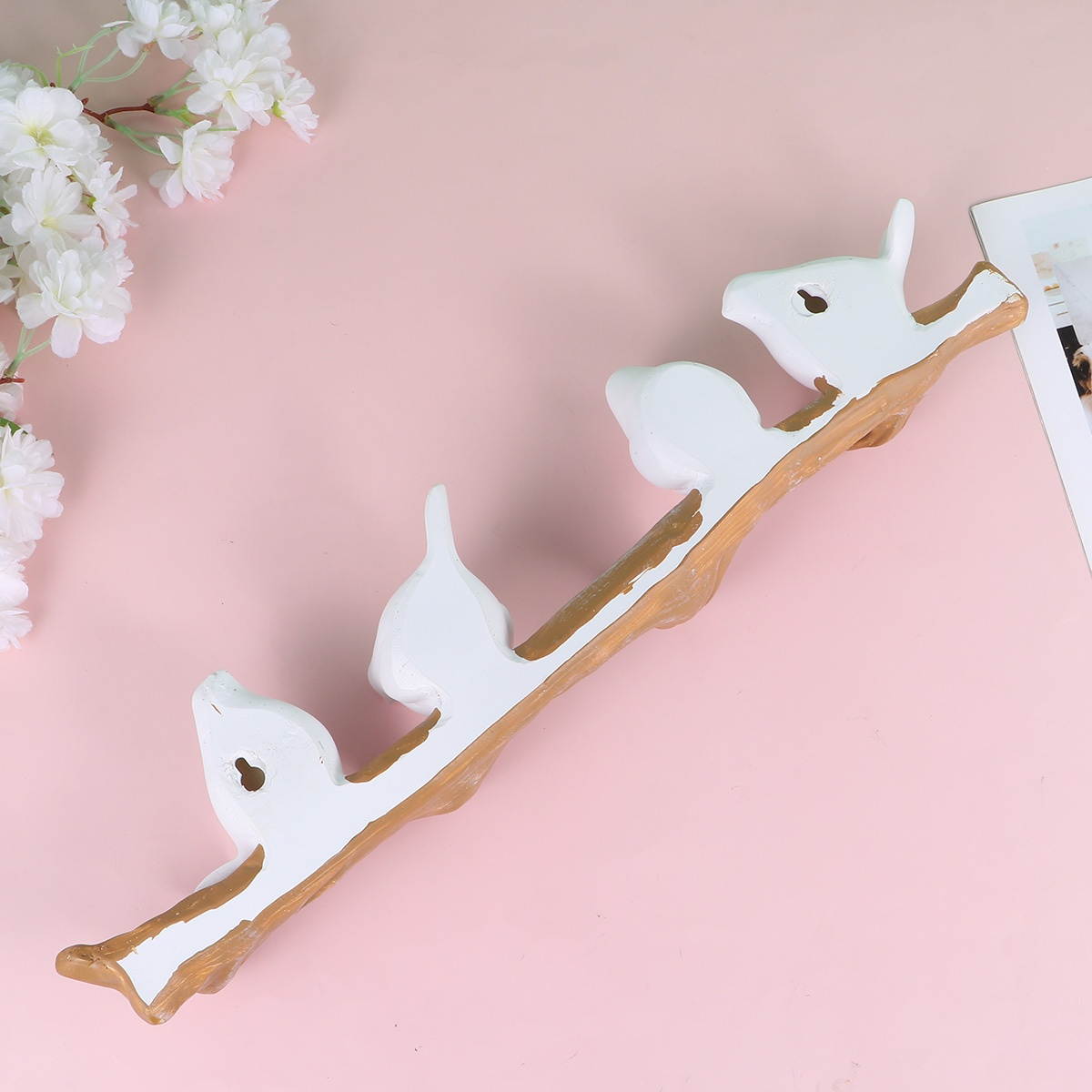 1PC Wall Hook Stereoscopic Bird Design Hook Fashion Clothing Hook Household Hanging Hook for Home Shop (Four Black Bird)
