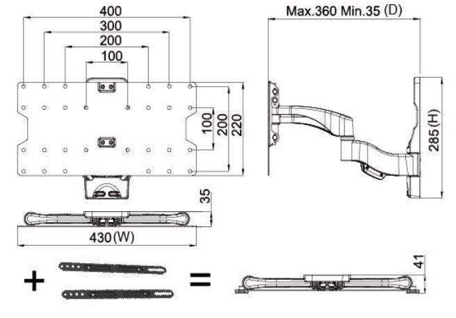 Amer Mounts AMRWEX430 Full Motion TV Wall Mount for 26&rdquo; to 65&rdquo;