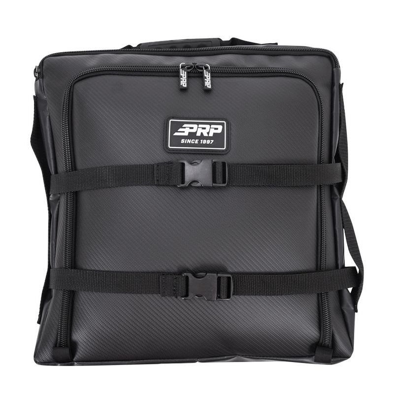 PRP Seats E65 Marine Grade Vinyl UTV, ATV, Motor Vehicle Under Seat Storage Gear Bag with 2 Compartment Pockets and Quick Release Sraps, Black