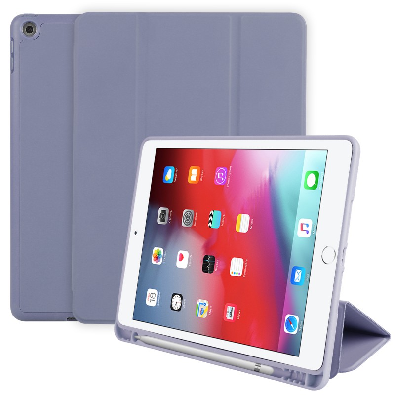 For IPad 10.2 Inch Case, Ultrathin Trifold PU Leather+Soft Silicone Stand Cover With Pencil Holder, Auto Sleep/Wake For IPad 8th 2020 / IPad 7th 2019 10.2 Inch