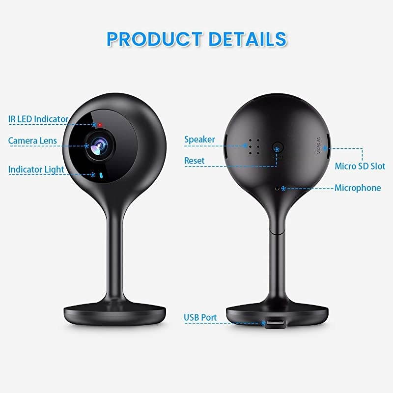 Security Camera WiFi IP Home CameraR2C 1080P HD Baby Monitor Wireless Pet Camera with AI Human Sound Detection Free Cloud Included 2Way AudioWorks with Alexa PanTilt Night Vision