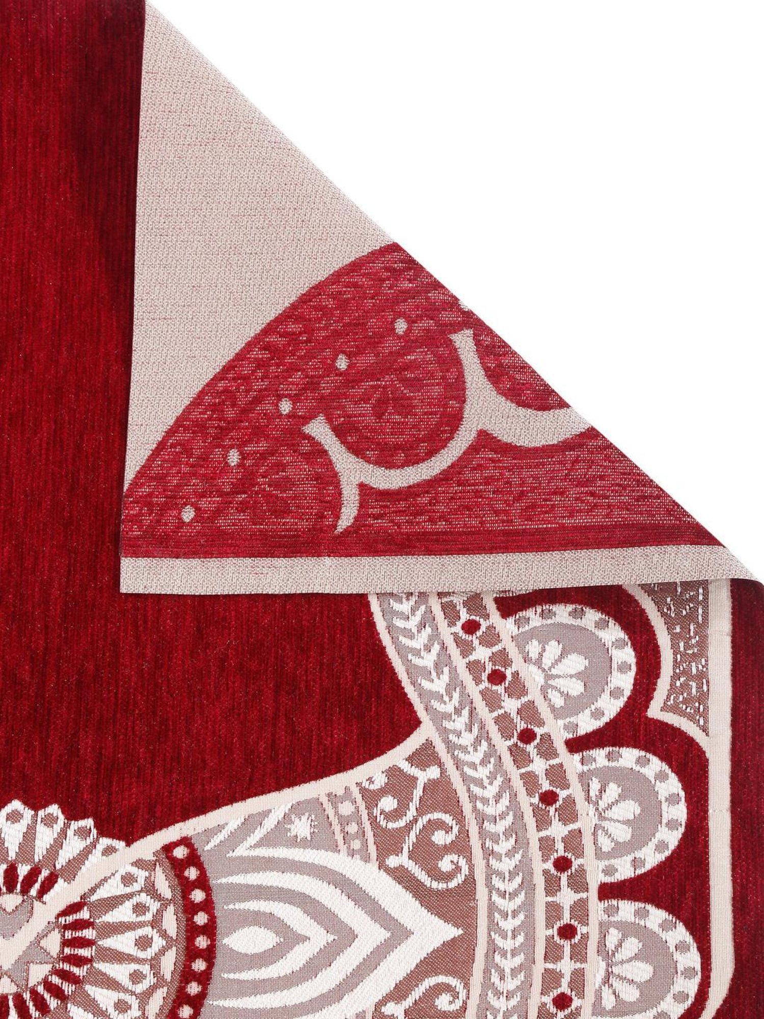 HOSTA HOMES Woven Maroon & White 3 Seater With Arm Rest Sofa Covers