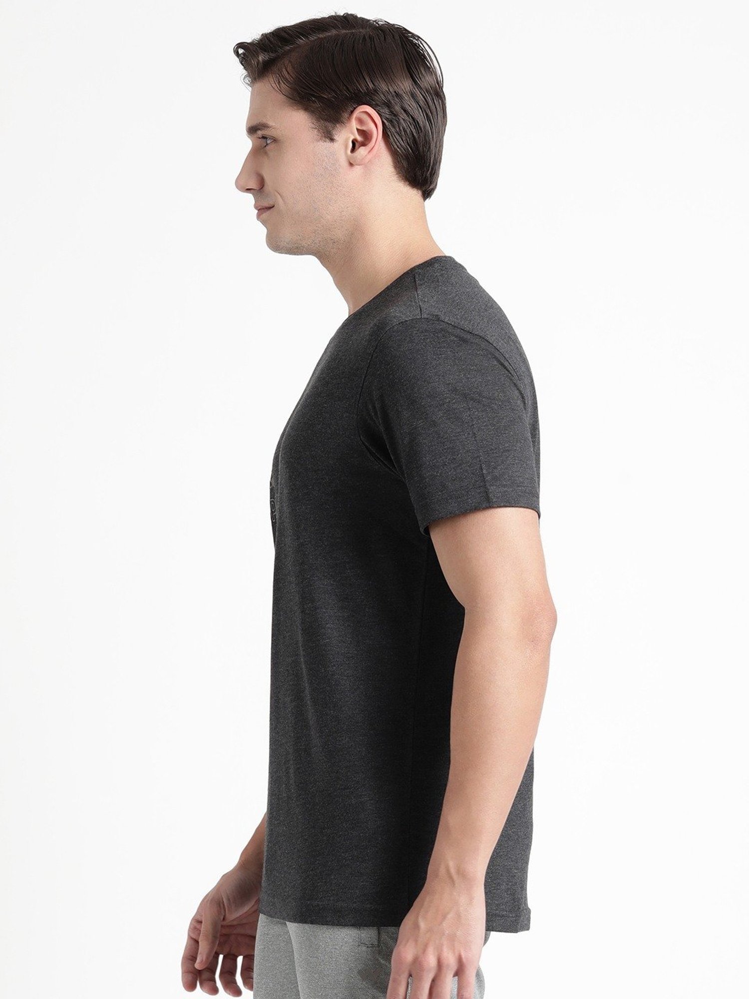 Wildcraft Black  Regular Fit Printed Sports T-Shirt