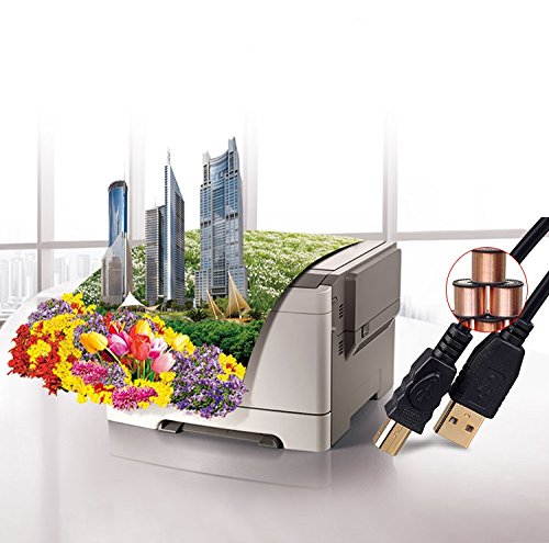 Tekit 24K Gold plated USB 2.0 Cable - A-Male to B-Male,USB 2.0 A Male to B Male Cable with Ferrite Black 28/24# AWG, 16.4ft/5m