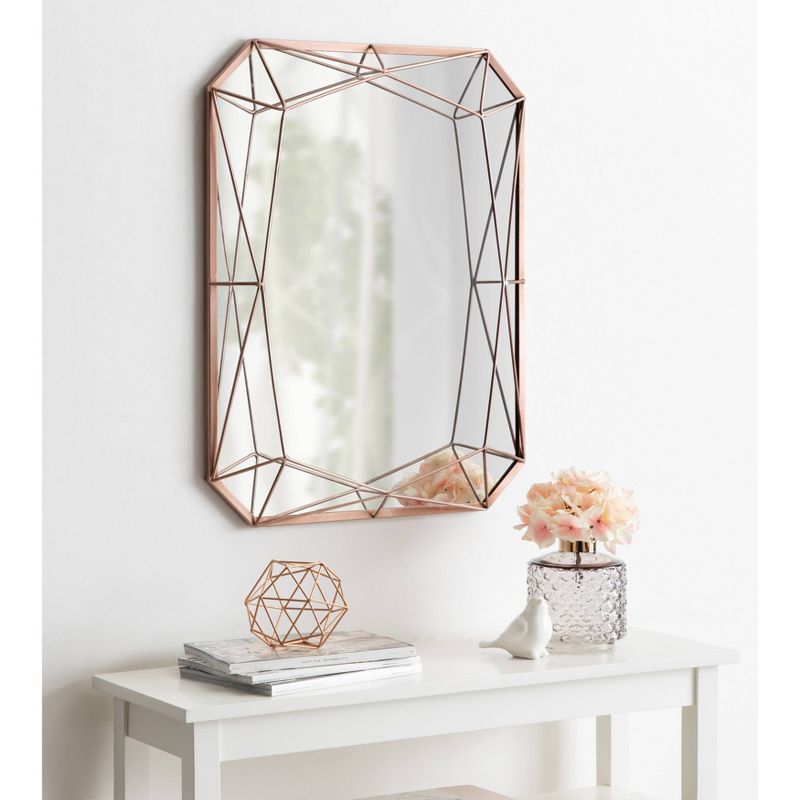 22" x 28" Keyleigh Rectangle Metal Accent Wall Mirror Rose Gold - Kate and Laurel
